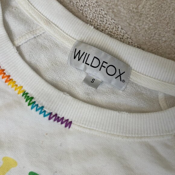 Wildfox Lovers Cropped Cotton Blend Sweatshirt - Picture 2 of 4